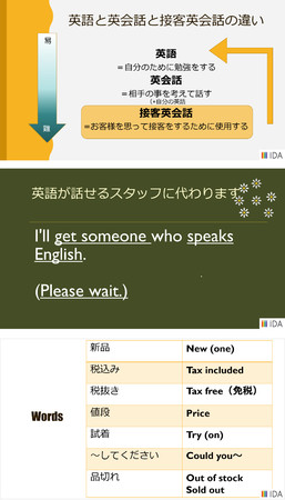 接客英会話講座 内容例