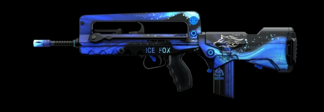 ▲AVAで人気の銃器「FAMAS」を11周年記念バージョンにした  目玉銃器「Ice Fox」