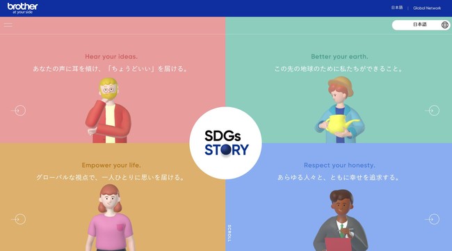 ブラザーのSDGｓサイトのトップページ