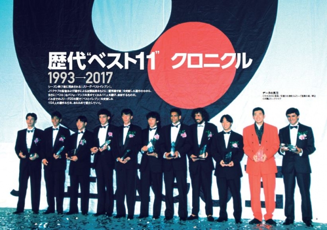 「 Jリーグ25周年記念　歴代“ベスト11”クロニクル ～Jリーグ154人の強者たち 」（ぴあ）中面