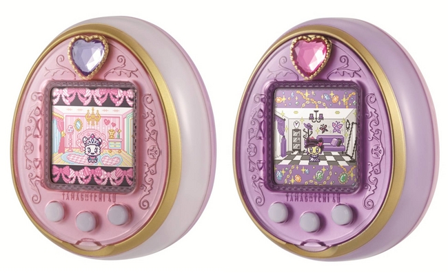 『TAMAGOTCHI 4U　Anniversary ver.』 全2色 （画像左からロイヤルピンク、ロイヤルパープル、【購入特典】サンタローラっち タッチ４Uカード） （本体各6,458円・税8％込／各5,980円・税抜）