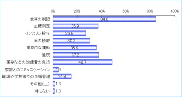 .糖尿病治療に関して、日々の生活で特にストレスを感じること