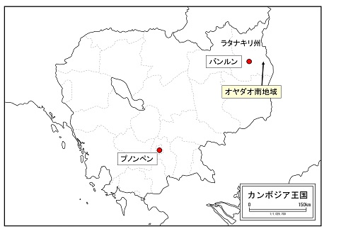 オヤダオ南地域の位置図