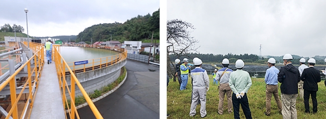 現場見学会（50メートルシックナー坑廃水処理施設及び集積場のソーラーパネル設備）