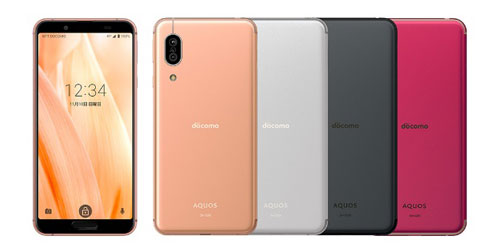 「AQUOS sense3」＜SH-02M＞(左から、ライトカッパー、シルバーホワイト、ブラック、ディープピンク)