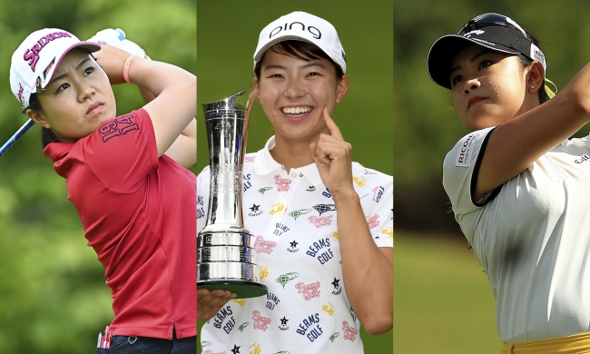 （写真左より）畑岡奈紗、渋野日向子、河本結／Getty Images