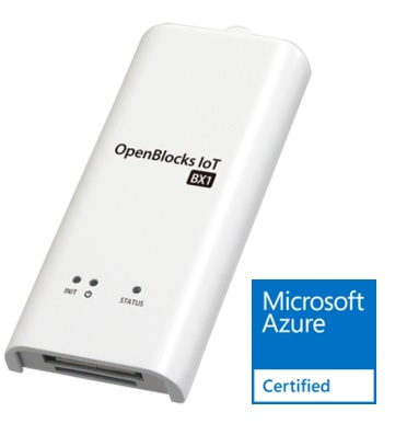 OpenBlocks IoT FamilyとMicrosoft Azure Certified for IoTロゴ