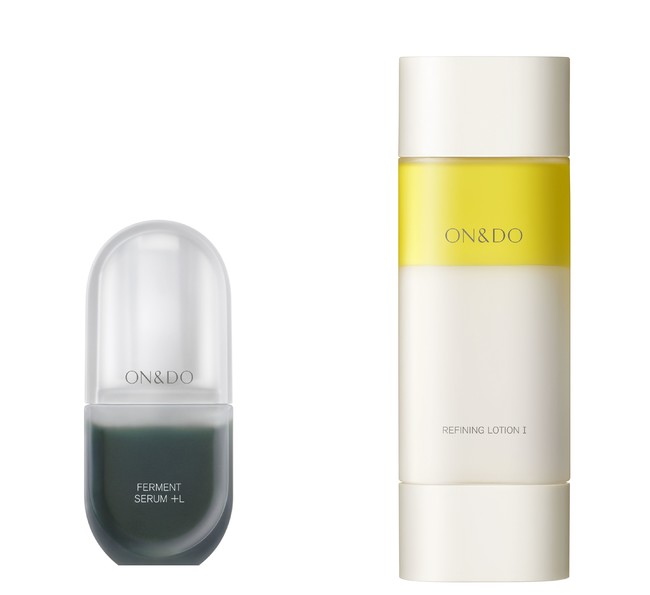  (左)「ON＆DO」ファーメントセラム ＋L（40ｍl）11,000円、（右）リファイニングローションＩ（150ｍl）7,700円