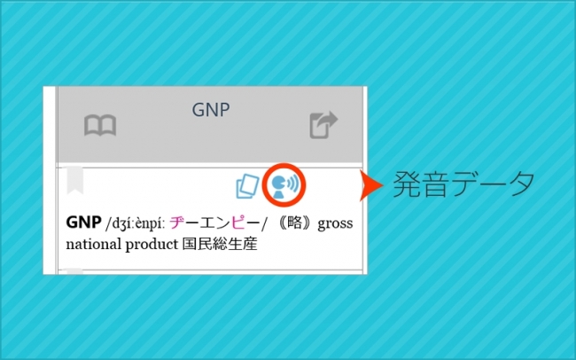 ネイティブの発音を収録。タップするだけで簡単に正確な発音を確認できます。