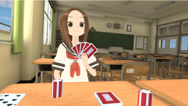 表情から読めない心理戦（VRプレイ画面）