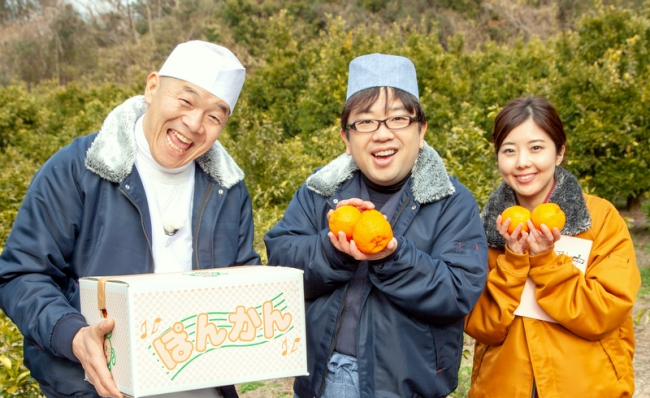 左より　キャイ～ン（左：ウド鈴木　右：天野ひろゆき）　武田知沙（テレビ愛知アナウンサー）