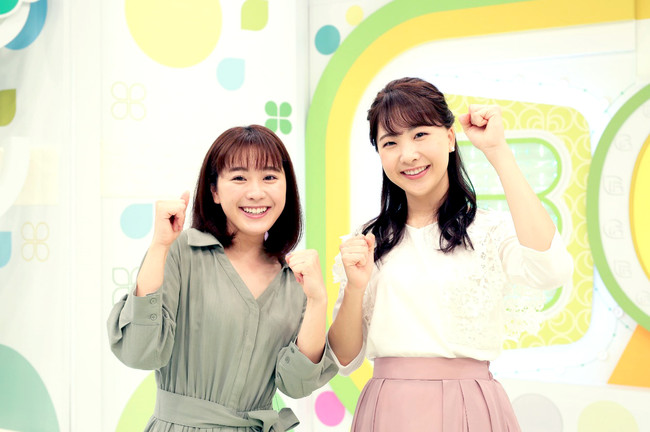 「ドデスカ！」レギュラー出演が決まった（左から）小松﨑花菜アナウンサー、西尾菜々美アナウンサー