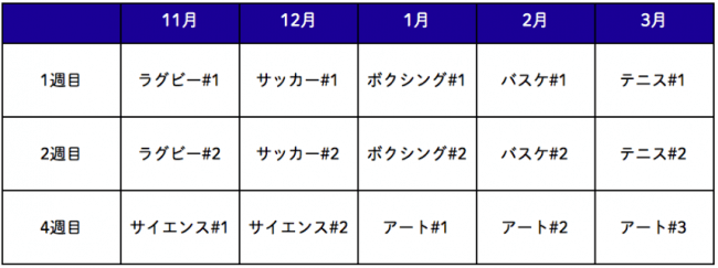 ※2019年4月以降のスケジュールは順次公開。