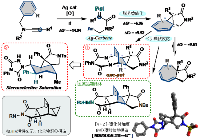 図５ 本研究で実現したジアゾフリー銀カルベンの発生と不斉脱芳香族化反応