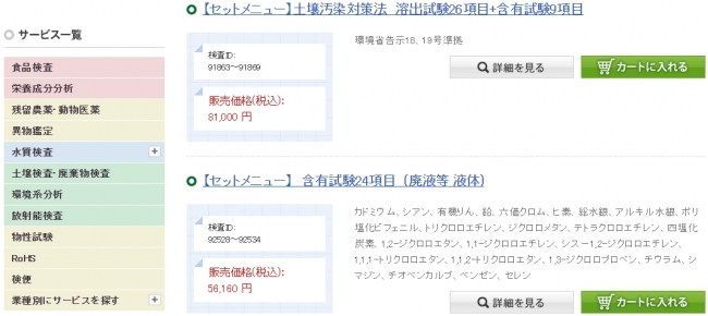 産廃・土壌分析の一例