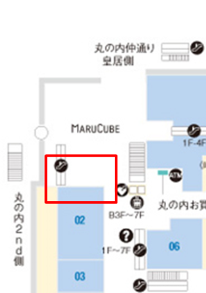 丸ビル内会場案内図（赤枠内）