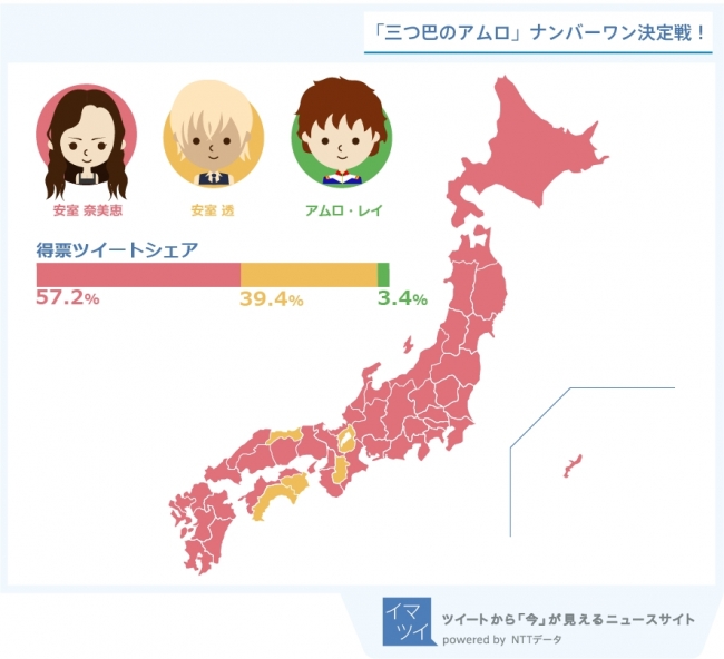 図1：都道府県別ツイート件数No.1シェア