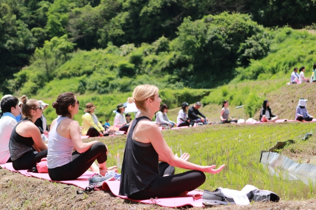 ▲6月に実施した「TANADA YOGA」の様子