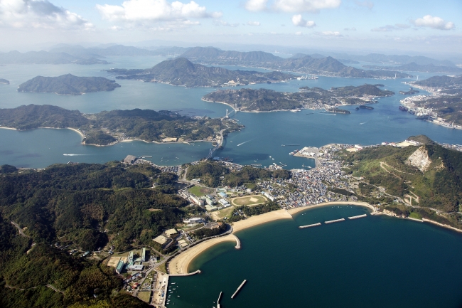 ▲上島町 航空写真（上島町提供）