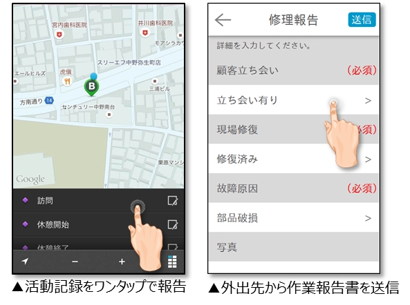 活動記録をスマートデバイスから簡単報告