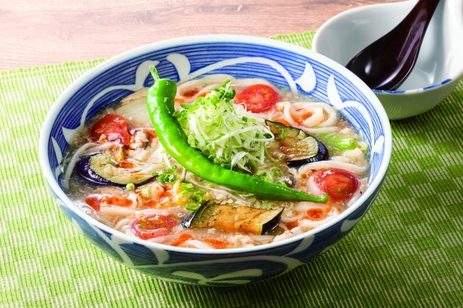 夏野菜の酸辣湯うどん