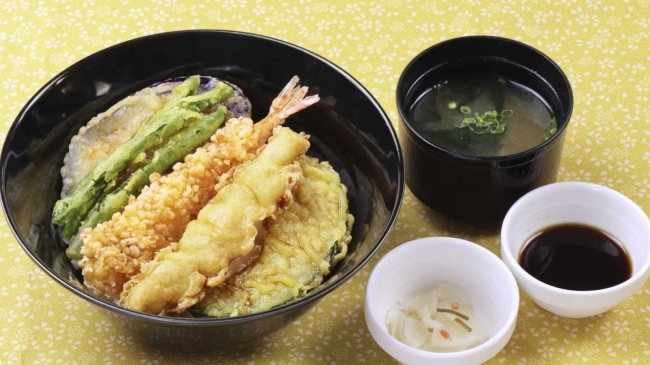 江戸前風　海老天丼（味噌汁・漬物付き）