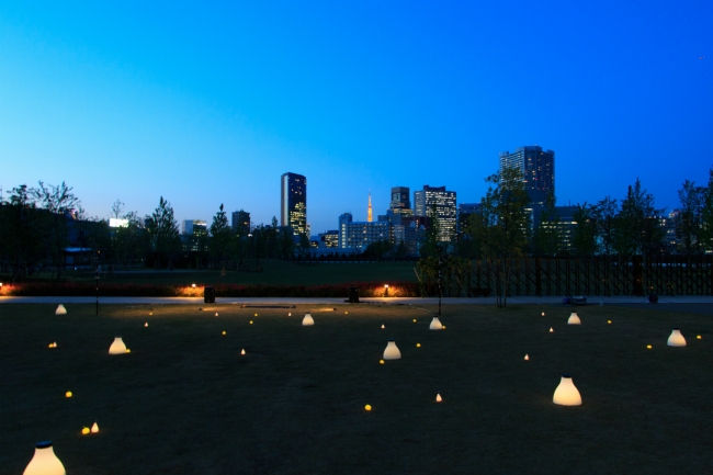 東京タワーやオフィスビルの美しい夜景を同時に楽しむことができる