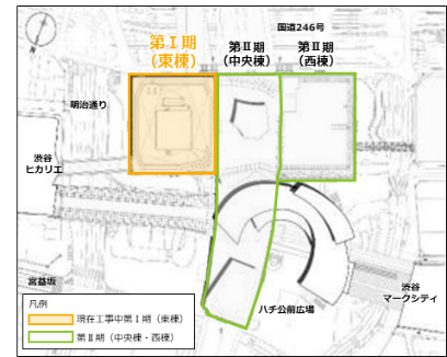 ▲渋谷スクランブルスクエア 位置図