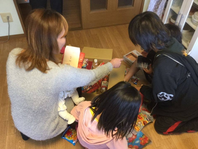 食品の送り先の母子家庭