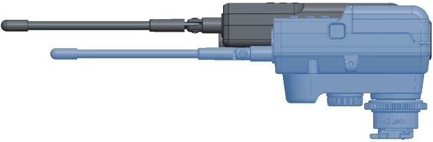 『URX-P40』（手前）と従来機種『URX-P03』(奥)の外形比較図