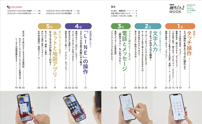 タッチ操作を覚えたら、興味のある章から進めてみましょう。