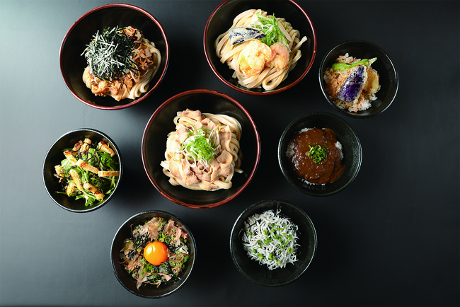 つけうどんメニュー、ミニ丼ぶりメニュー