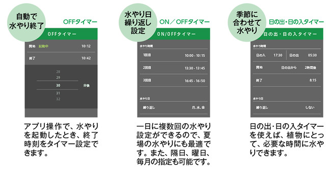 植物にやさしい多彩なタイマー機能　イメージ