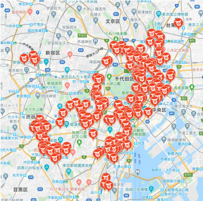 QUIPPA掲載店map 