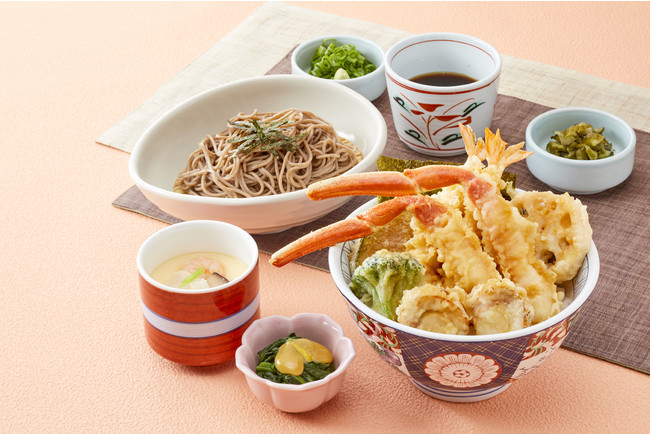 ずわいがにと海老の天丼御膳 １,３９８円(+税)