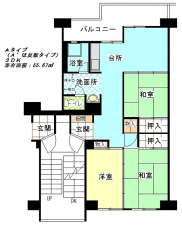 現状の間取り図（３ＤＫ）