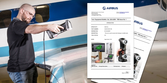 Creaform HandySCAN 3D scanner - Airbus TEM-1