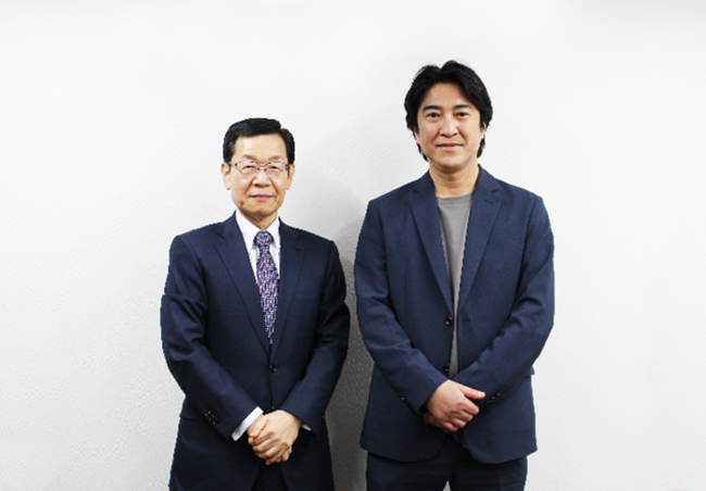 健康経営研究会 岡田邦夫理事長（写真左）と株式会社エムステージ 歌代敦