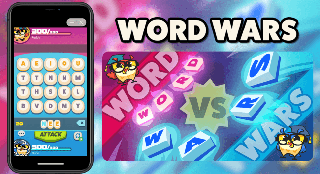 ▲新作ゲームタイトル「WORDWARS」​​©︎Buddy. Powered by angoo inc.