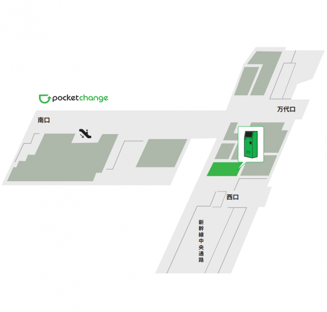 CoCoLo新潟 西N+のポケットチェンジ設置場所