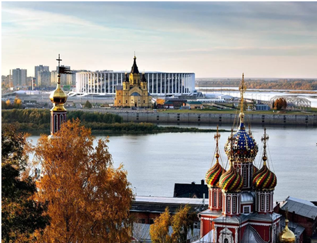 ロシア正教の寺院が市内の各所に点在。ニジニ・ノヴゴロドの原風景を構成。