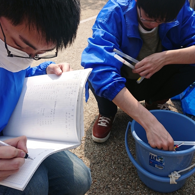 現地での水質調査