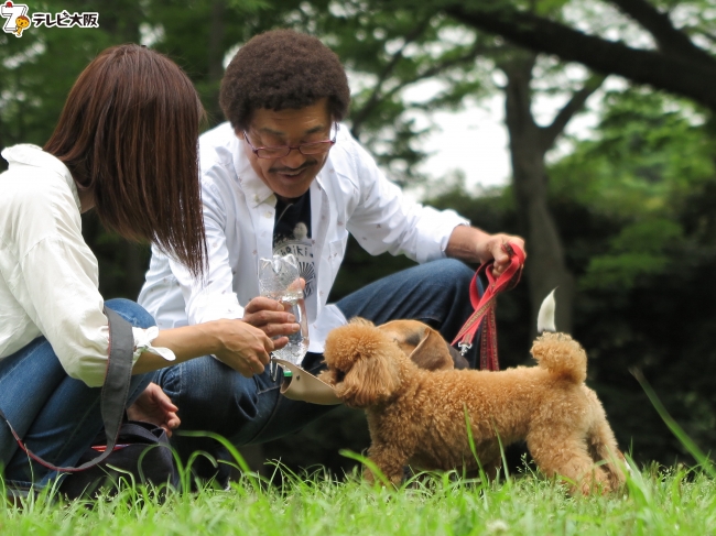 子犬にメロメロの具志堅さん