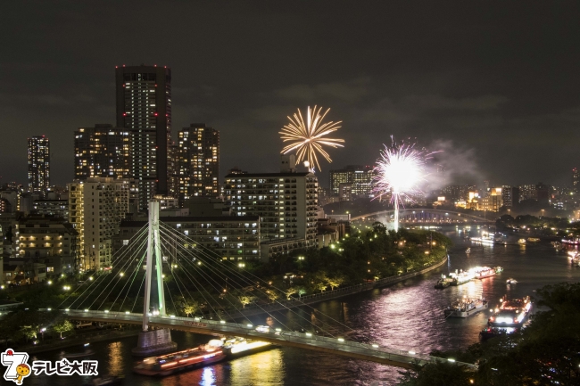 2016年の奉納花火の様子