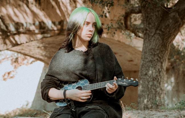 BILLIE EILISH WITH HER SIGNATURE UKULELE