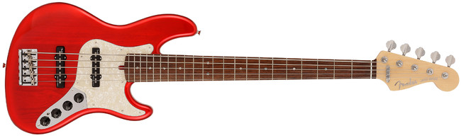 MADE IN JAPAN LIMITED DELUXE JAZZ BASS® V, CRIMSON RED BURST