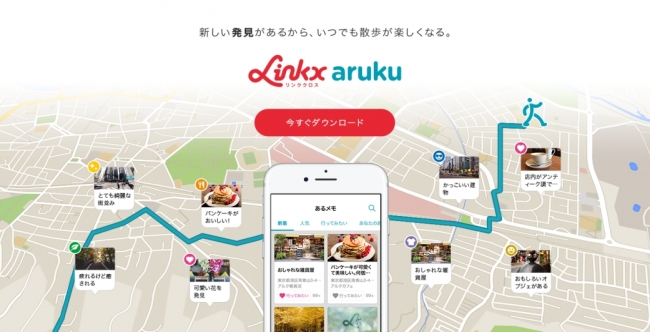 「Linkx aruku(リンククロス アルク)」イメージ画面