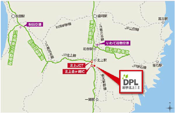 【「ＤＰＬ岩手北上Ⅰ・Ⅱ」位置図】