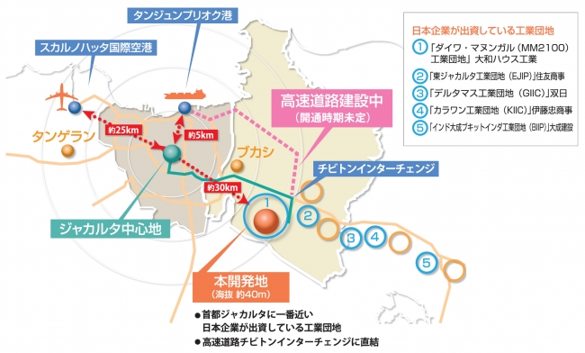 「ダイワ・マヌンガル工業団地」位置図