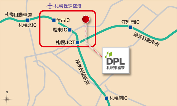 「ＤＰＬ札幌東雁来」周辺地図